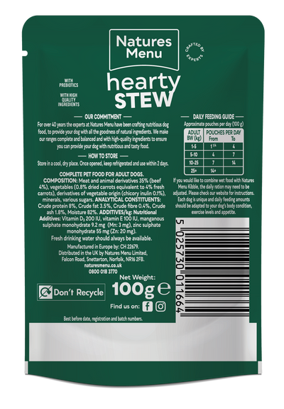 Natures Menu Pouch - Stews - Beef 8x100g