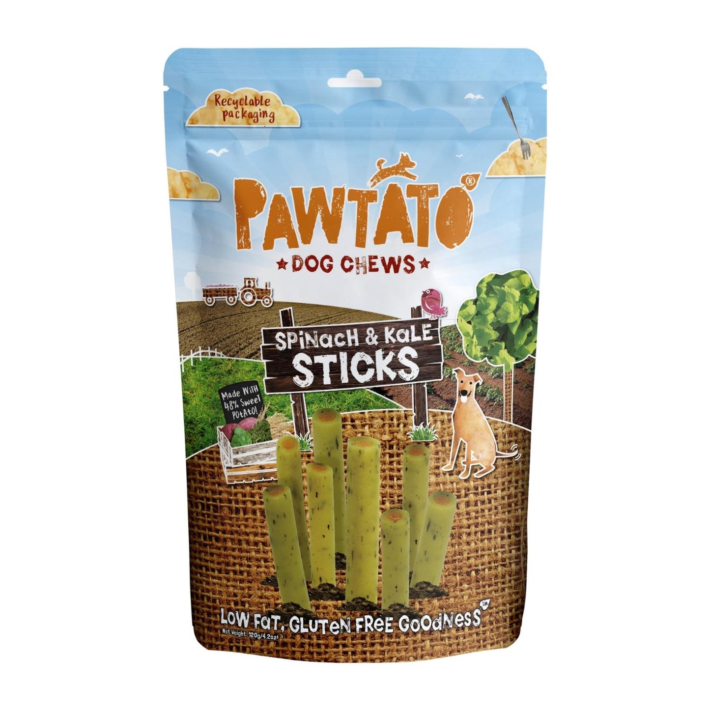 Pawtato Sticks with Spinach & Kale 120g