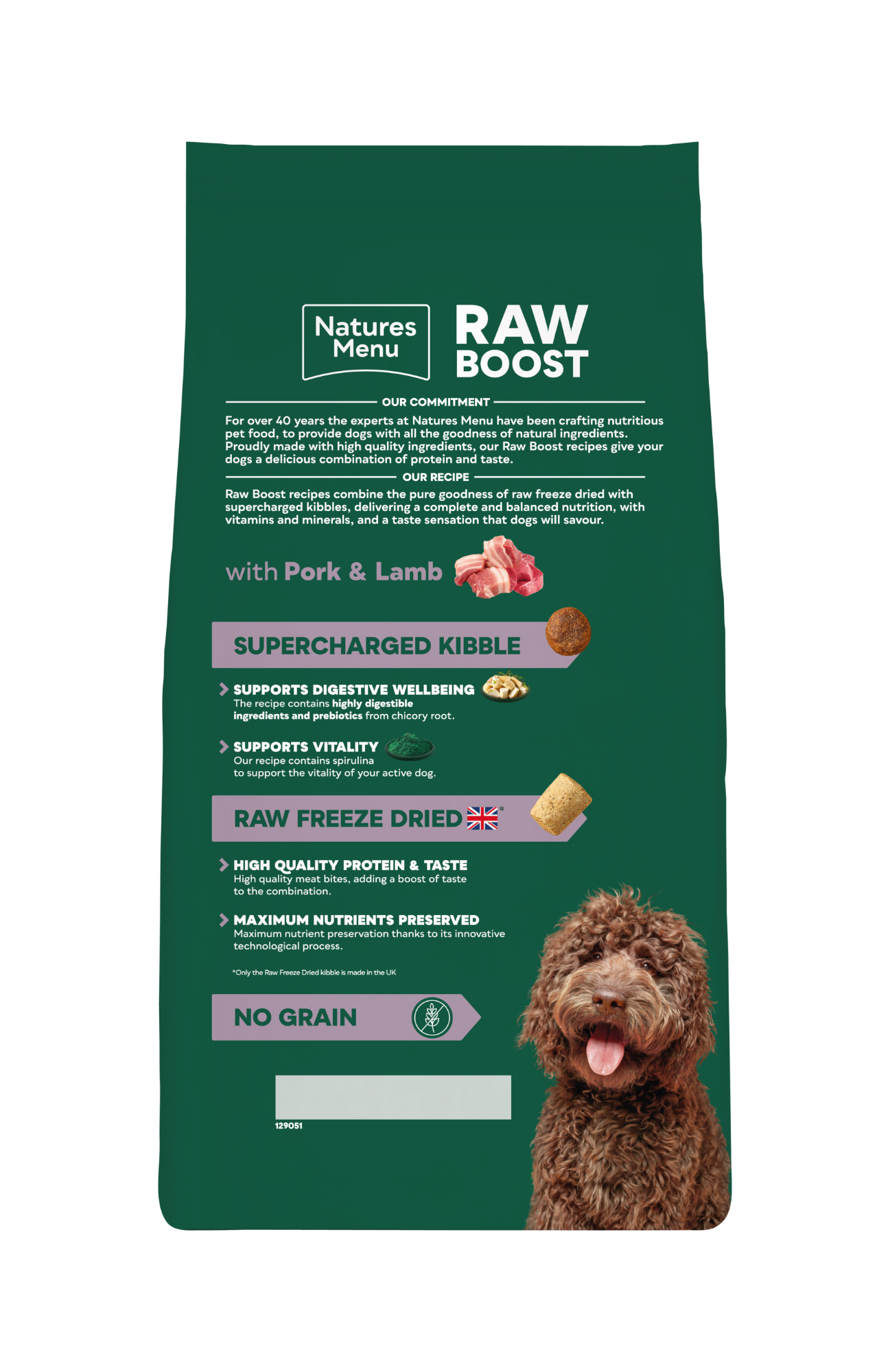 Natures Menu Raw Boost Pork & Lamb 1.5kg