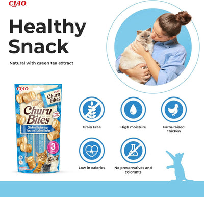 Churu Bites 3 Pack Chicken Recipe wraps Tuna with Scallop Recipe