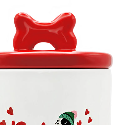 Cath Kidston Hearts & Roses Ceramic Pet Treat Jar motif