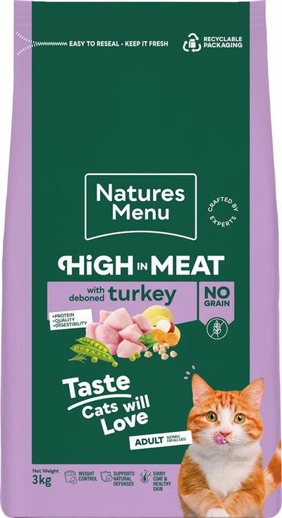 Natures Menu Adult Turkey Dry Cat 3kg