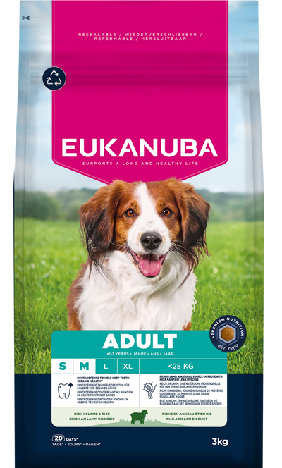 Eukanuba Dog Adult Small/Medium Lamb & Rice 3kg