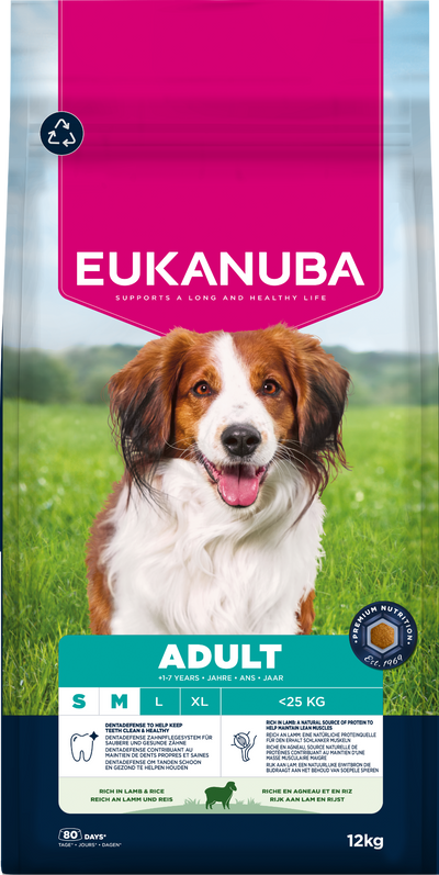 Eukanuba Dog Adult Small/Medium Lamb & Rice 12kg
