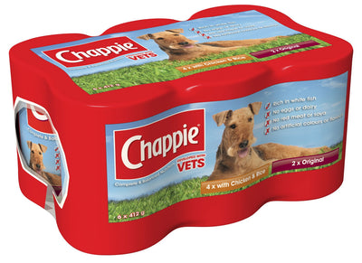 Chappie Adult Wet Dog Food Tins Favourites in Loaf 6 x 412g