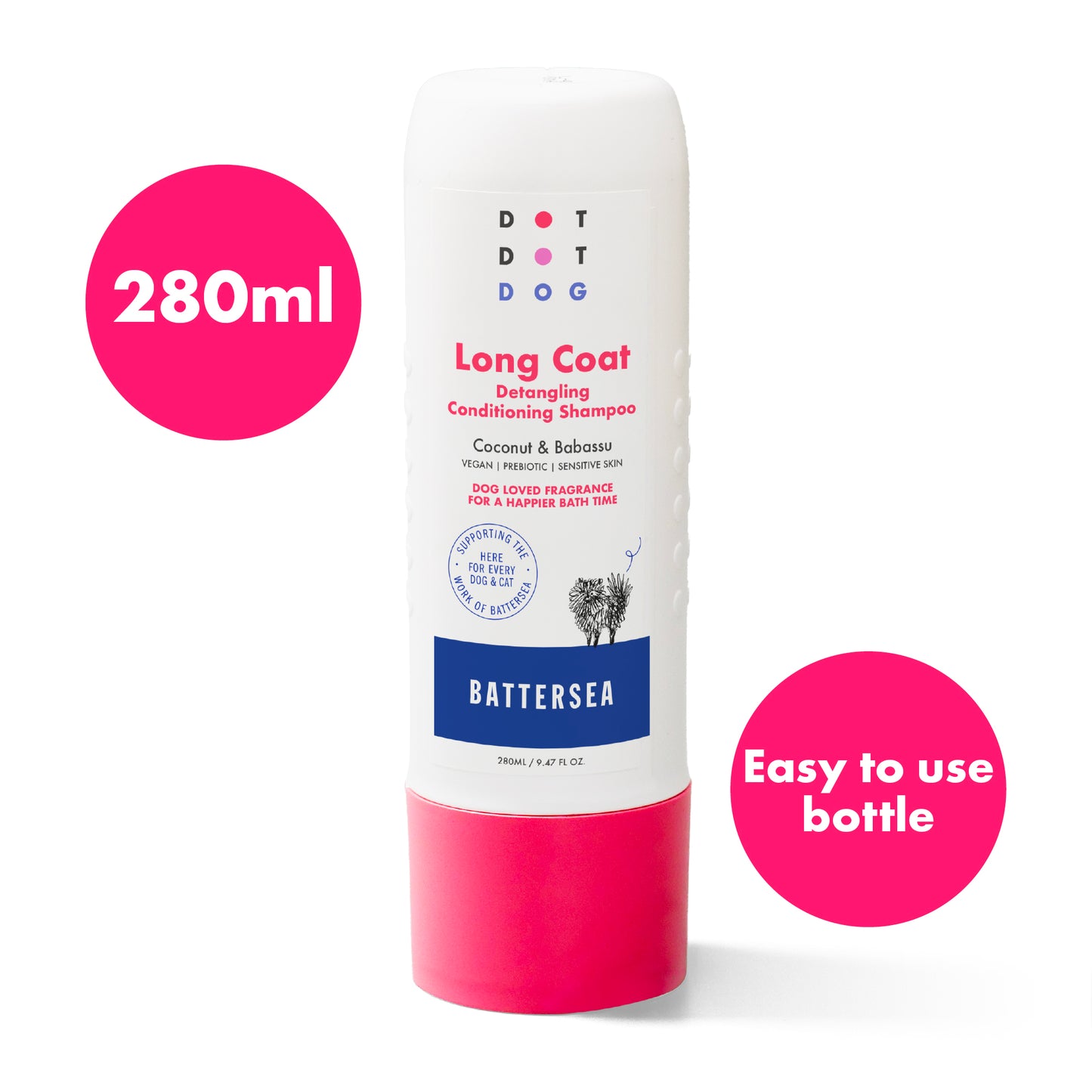 DotDotPet Long Coat Detangling Conditioning Shampoo - Battersea