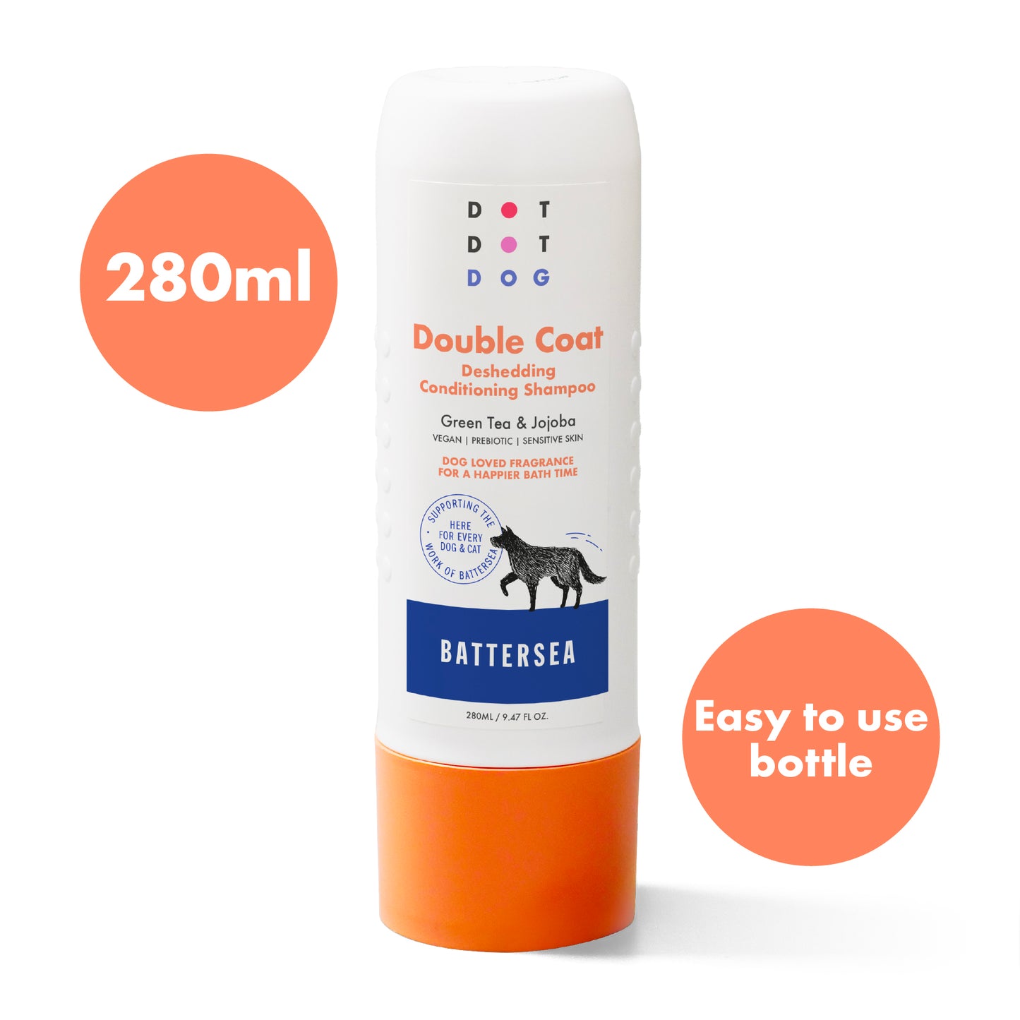 DotDotPet Double Coat Deshedding Conditioning Shampoo - Battersea