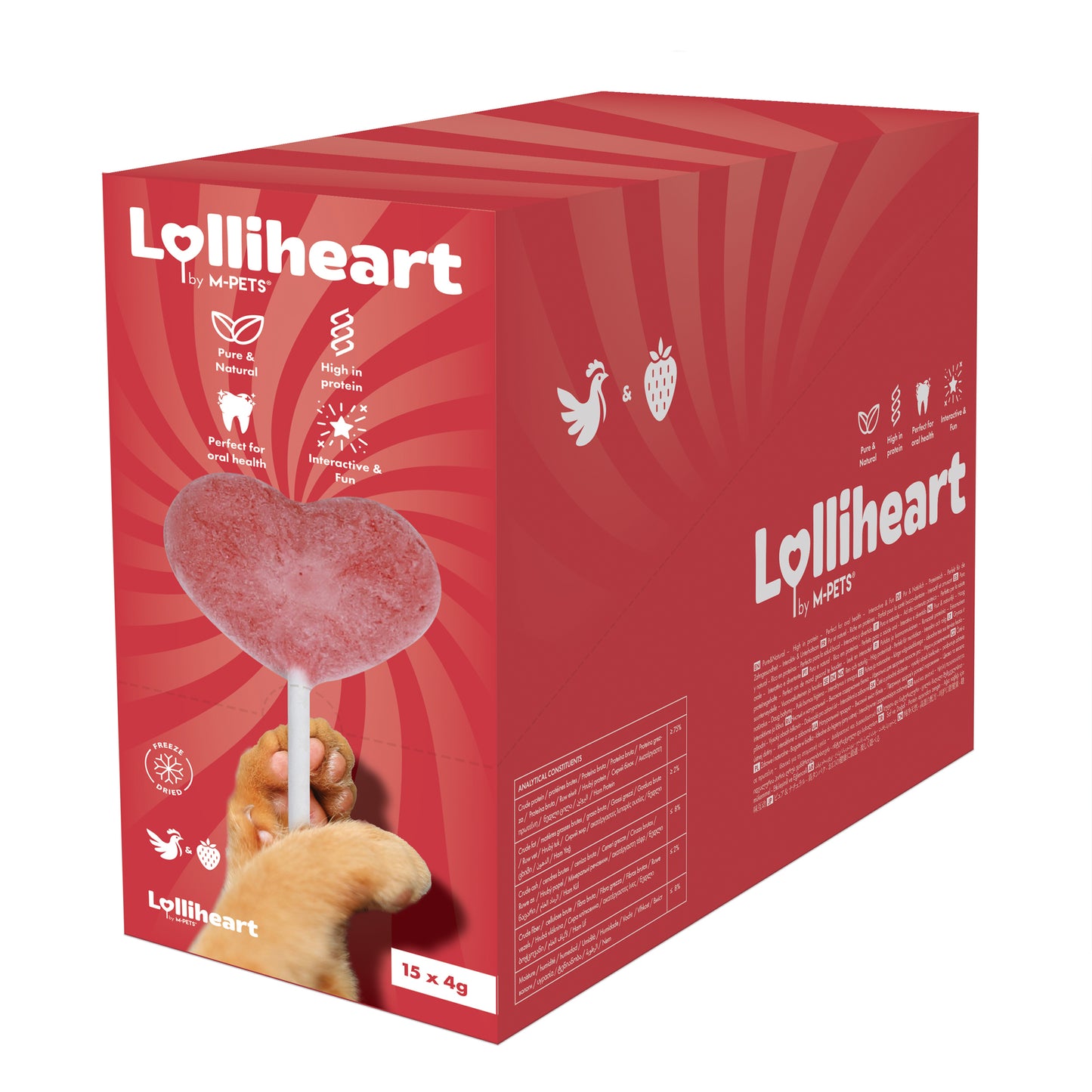Lolliheart Cat Treat Chicken & Strawberry 15pc CDU
