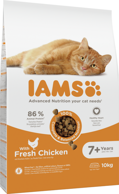IAMS Advanced Nutrition Senior Cat Food with Fresh Chicken 10kg