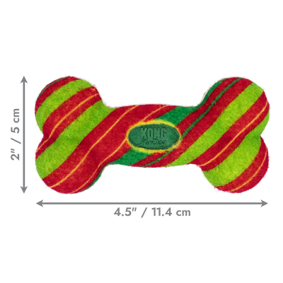 KONG Holiday AirDog Squeaker Bone Stripe Small
