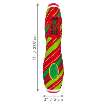 KONG Holiday AirDog Squeaker Stick Stripe Large