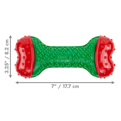 KONG Holiday CoreStrength Bone Green Medium/Large