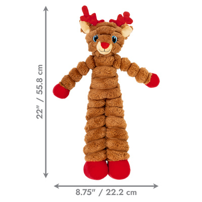 KONG Holiday Shakers Crumples Reindeer Red Extra Large