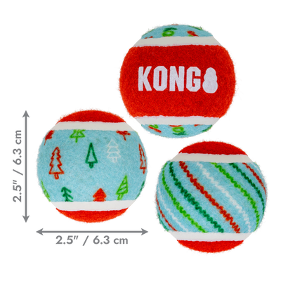 KONG Holiday SqueakAir Tennis Balls 6 Pack Medium