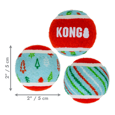 KONG Holiday SqueakAir Tennis Balls 6 Pack Small