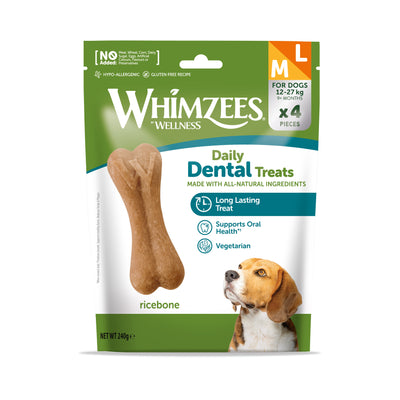 Whimzees Trial Pack Ricebone Medium/Large 4 Pieces