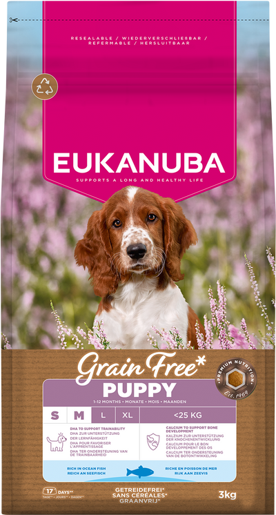 Eukanuba Grain Free - Ocean Fish - Puppy Small/Medium 3kg