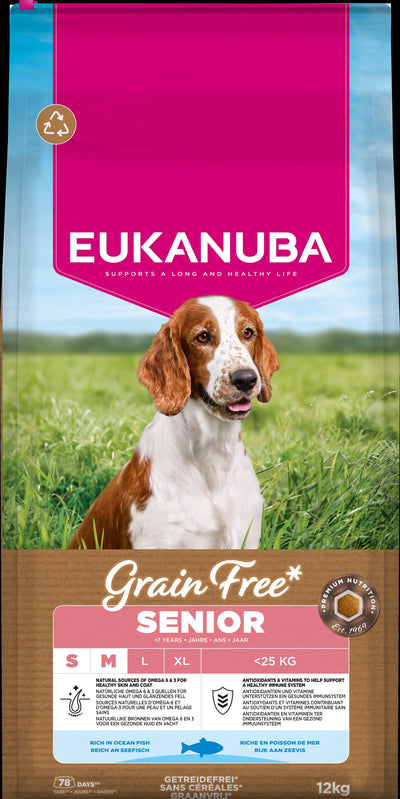 Eukanuba Grain Free - Ocean Fish - Senior Small/Medium 12kg
