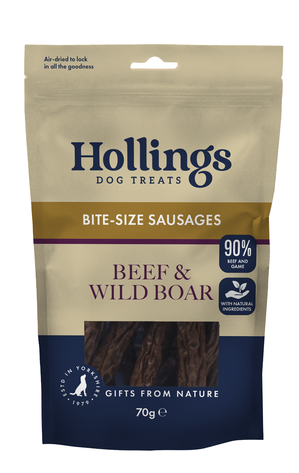 Hollings Gourmet Sausages Beef & Wild Boar 70g