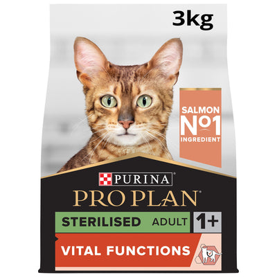 PRO PLAN Cat Optirenal Delicate Turkey & Rice 3kg Sterilised Adult Cat Salmon & Rice 3kg