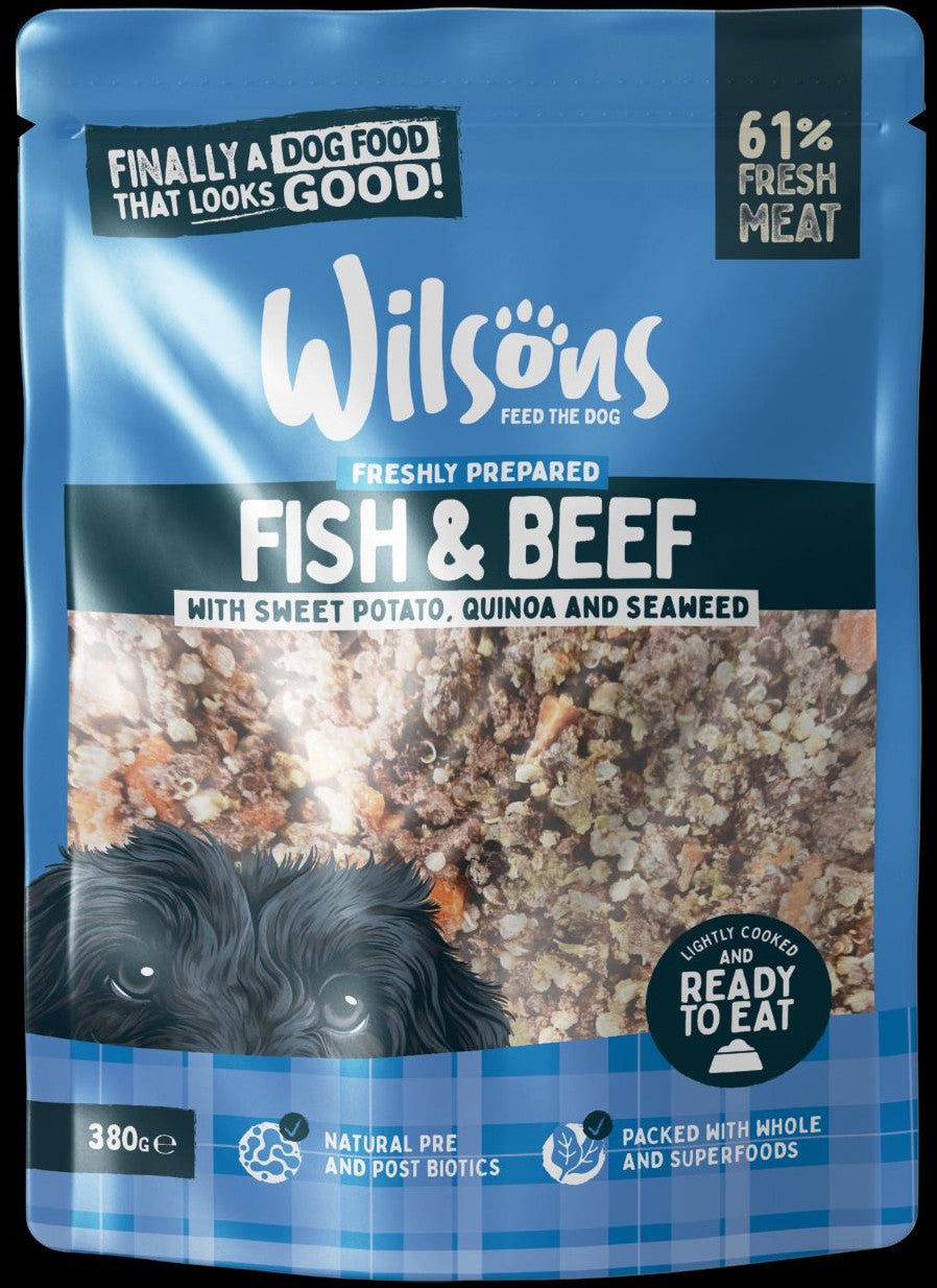 Wilsons Fresh Fish and Beef Wet Pouch 380g