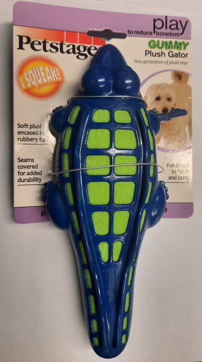 Petstages Gummy Plush Gator Md