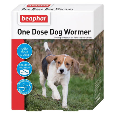 Beaphar Dogs Upto 20kg One Dose Wormer 2 Tablets
