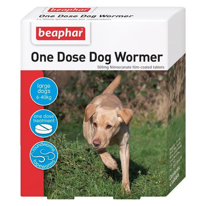Beaphar Dogs Upto 40kg One Dose Wormer 4 Tablets