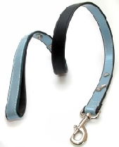 Leather Lead Blue Bones 25mm X 100cm