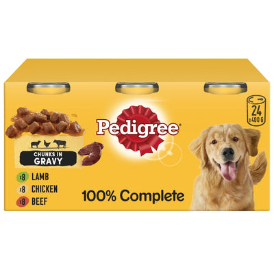 PEDIGREE Adult Wet Dog Food Tins Mixed in Gravy 6 x 400g