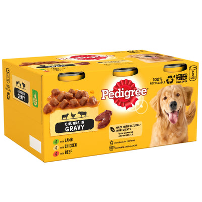 PEDIGREE Adult Wet Dog Food Tins Mixed in Gravy 6 x 400g
