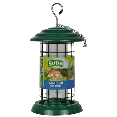 Supa Easy Fill Plastic Fortress Seed Feeder Green 20cm
