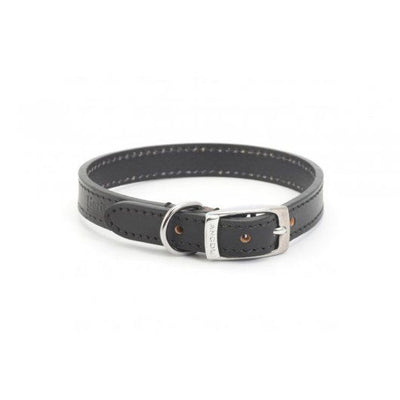 Heritage Leather Collar Black 25mm X45-54cm Sz 6