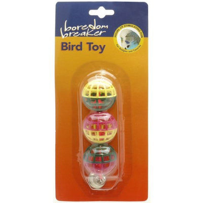 Boredom Breaker Budgie & Canary Lattice Balls W/bell Pk3