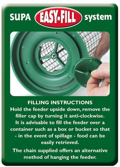 Supa Easy Fill Plastic Peanut Feeder Green 20cm (8 Inch)