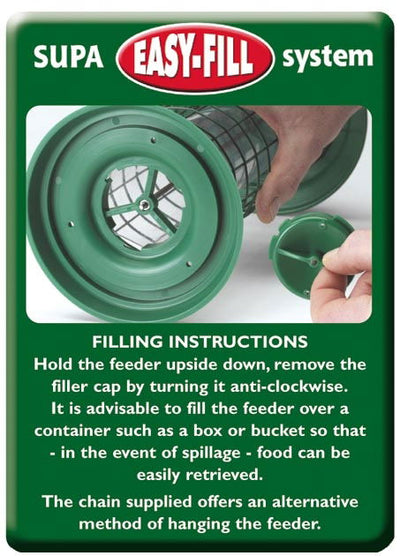 Supa Easy Fill Plastic Fortress Seed Feeder Green 20cm