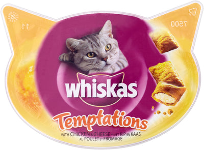 WHISKAS Temptations Adult Cat Treats with Chicken & Cheese 60g