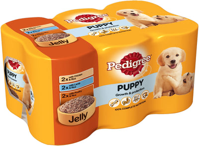 PEDIGREE Puppy Wet Dog Food Tins Mixed in Jelly 6 x 400g