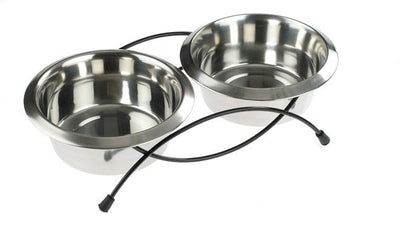 Classic Anti Tip Twin Feeder & Dishes (2x 950ml)