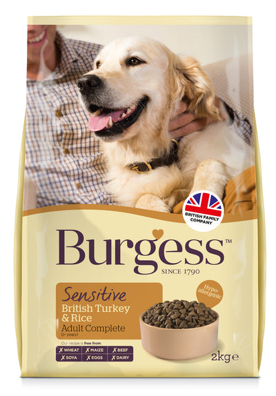 Burgess Sensitive Adult Dog Turkey & Rice 2kg