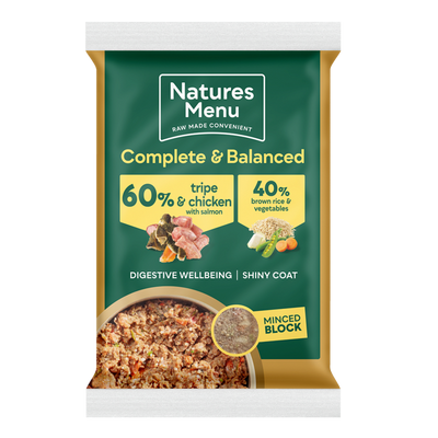 Natures Menu 60/40 Complete and Balanced Tripe & Chicken with Salmon 300g x12