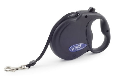 Viva Retractable Lead Tape Black Small 20kg-5m