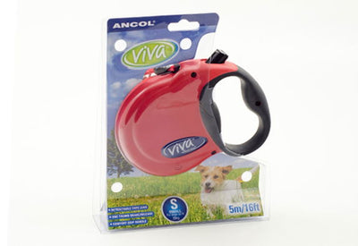 Viva Retractable Lead Tape Red Small 20kg-5m