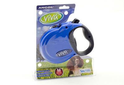 Viva Retractable Lead Tape Blue Medium 30kg-5m