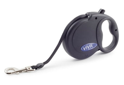 Viva Retractable Lead Tape Black Large 50kg-5m