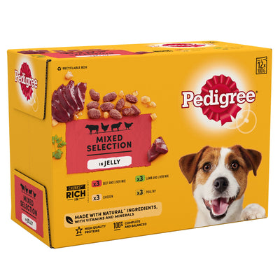 PEDIGREE Adult Wet Dog Food Pouch Mixed in Jelly 12 x 100g