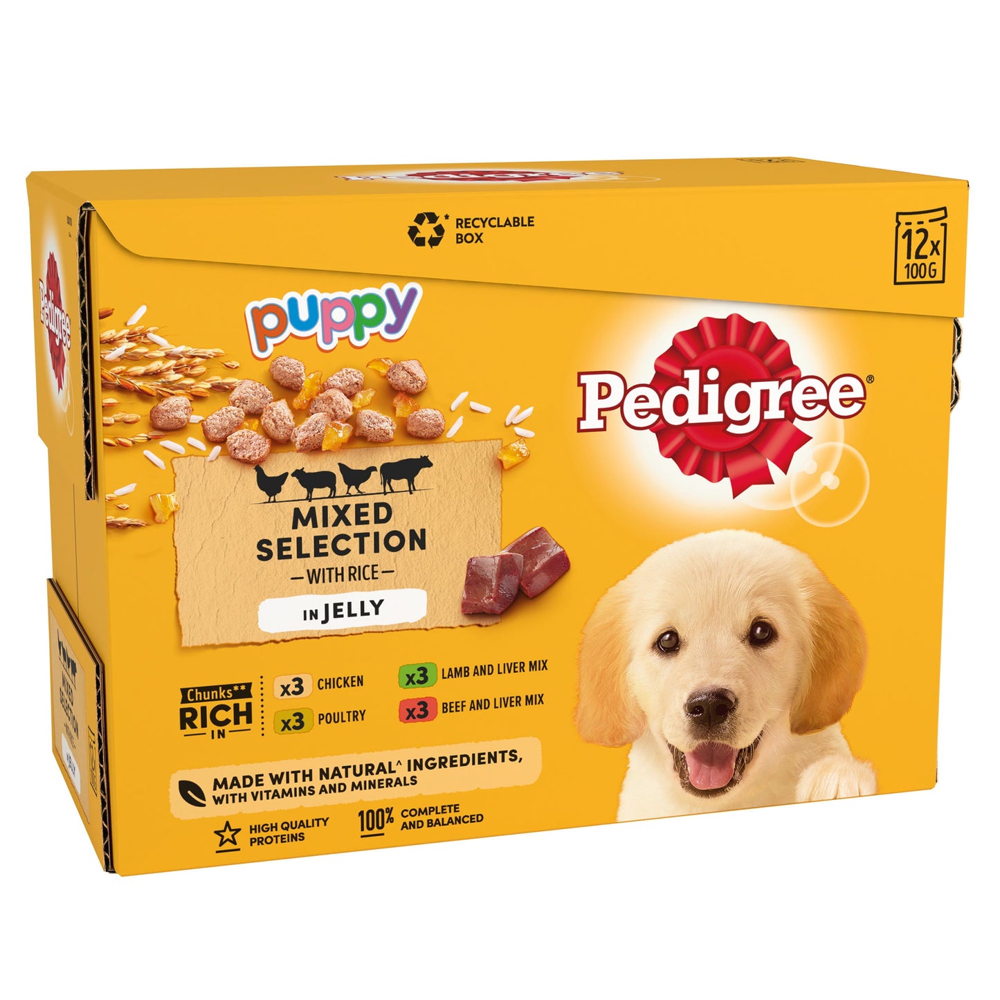 PEDIGREE Puppy Wet Dog Food Pouch Mixed in Jelly 12 x 100g