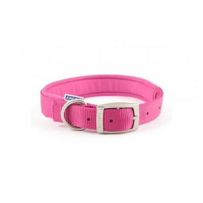 Viva Nylon Padded Buckle Collar Pink 25mm X50-59cm Sz 7