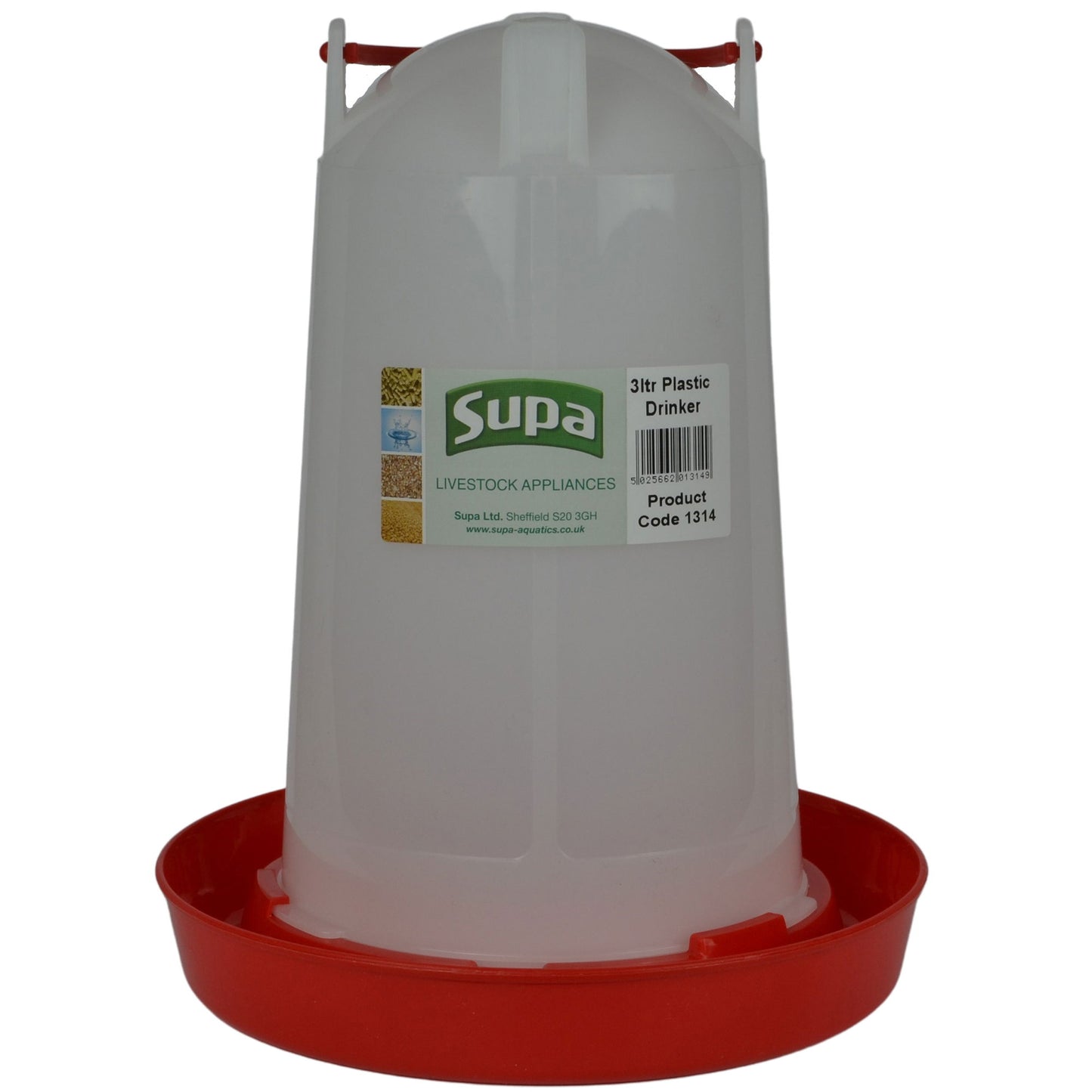 Supa Poultry Drinker Red & White 3ltr