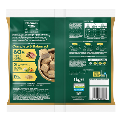Natures Menu 60/40 Complete and Balanced Tripe & Chicken 1kg